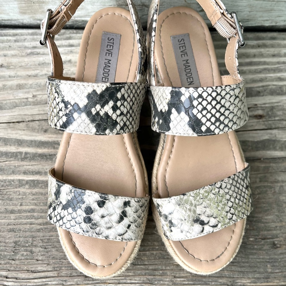 Steve Madden Python Platform Sandals Size 6 - image 6